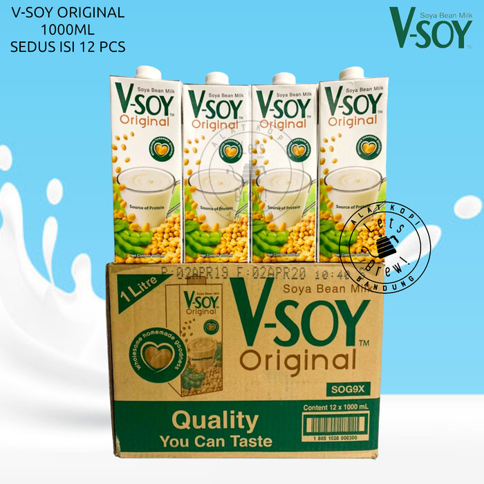 

V-soy Susu kedelai rasa Original 1000ml (sekarton isi 12pcs)