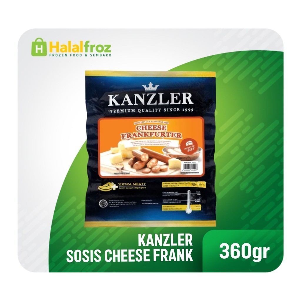 

Kanzler Cheese Frankfurter 360grGosend Ready, Paling murah, Terlaris