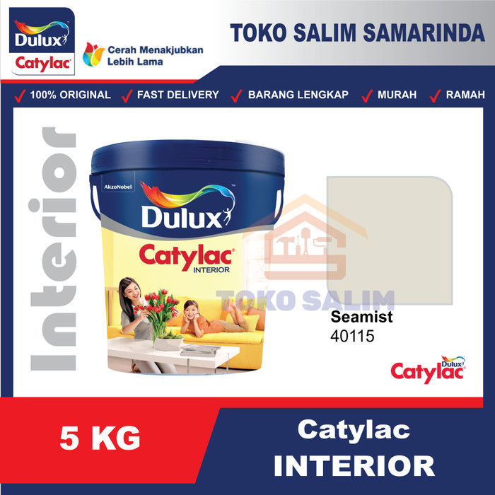 ,,,,,,,] Dulux Catylac Cat Tembok Interior Dalam Rumah 5KG - 40115 Seamist
