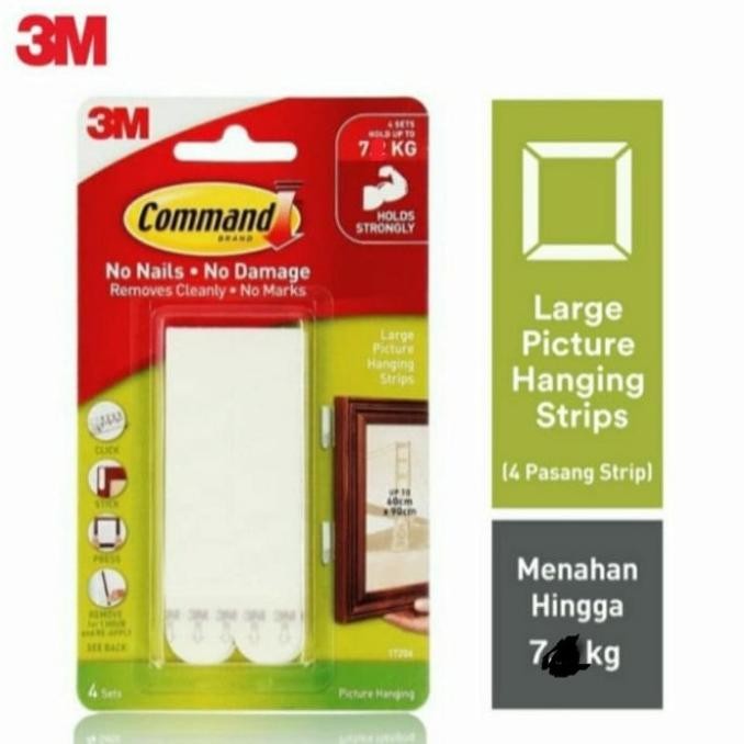 

3M command large picture hanging strips 17206-4 kapasitas 7.2kg