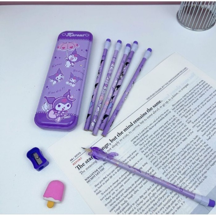

PAKET STUDY SET CASE + KOTAK PENCIL TEMPAT PENSIL SANRIO KUROMI MELODY KT-111
