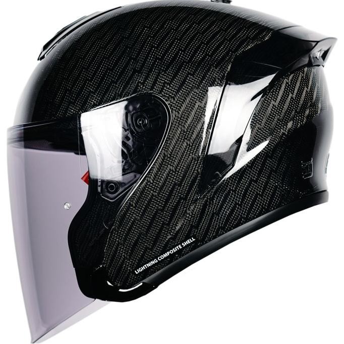 Njs Kairoz Carbon Lightning - Helm Half Face Agrifapermata
