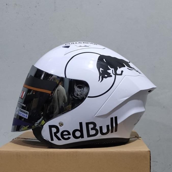 Helm Half Face Redbull Kbr Putih Look Njs Kairoz Atau Tanoz Agrifapermata