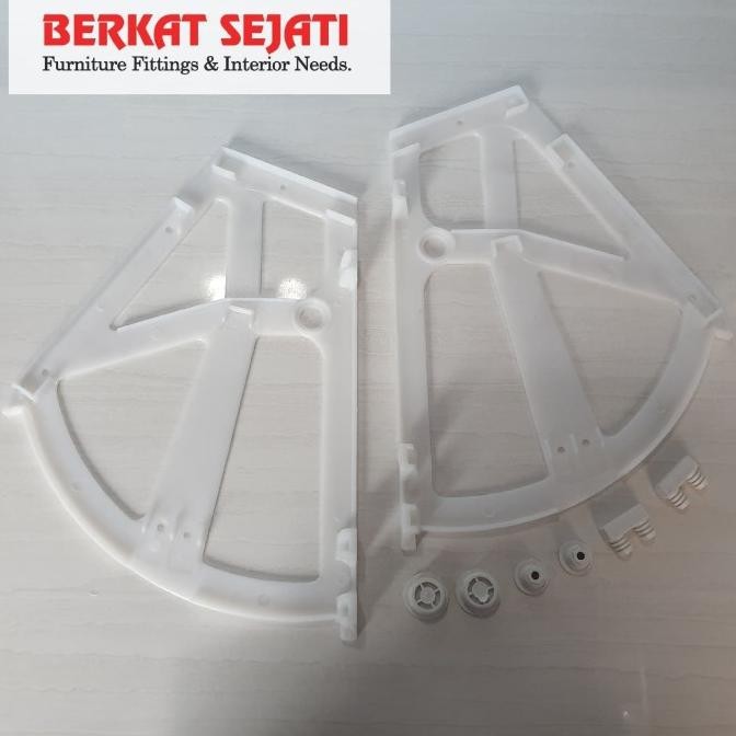 Terlaris Bracket Fitting Engsel Lemari Rak Sepatu Putar 2 Susun Hitam Plastik SALE