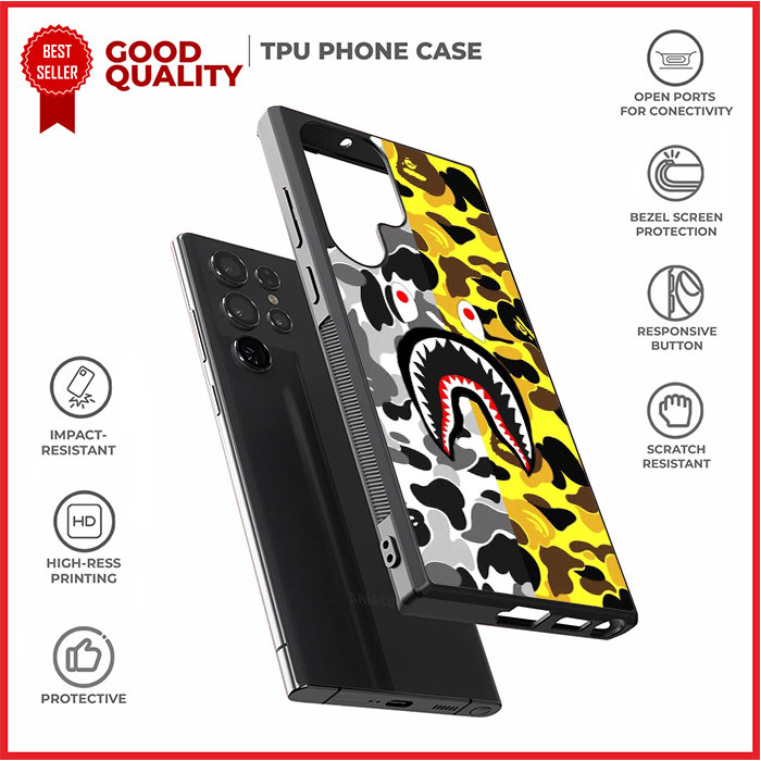 Case Casing Samsung S25 S24 S23 S22 S21 S20 Ultra Plus FE Bape Camo FIA1431 Custom NB3