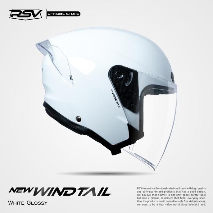 Helm Rsv New Windtail White Glossy / Helm Half Face / Helm Rsv Agrifapermata