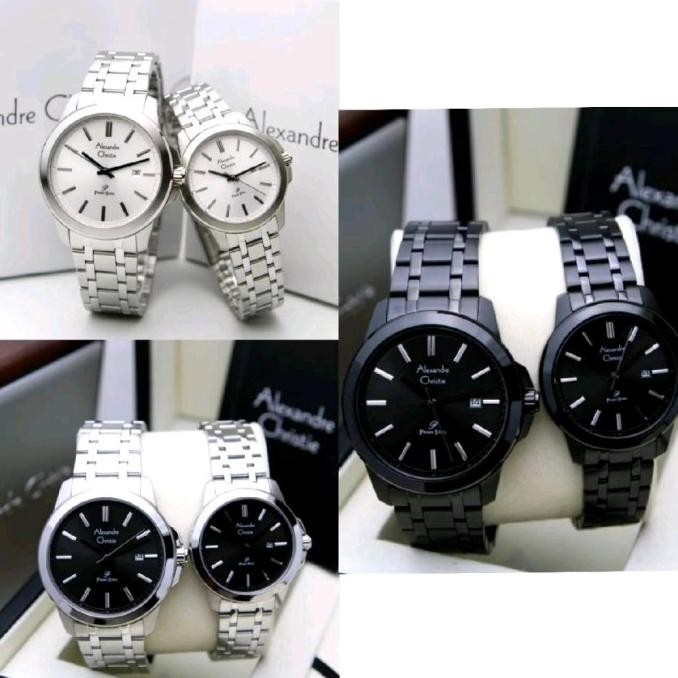 Promo Jam Tangan Couple Alexandre Christie Ac 1017 Ac1017 1017 Black Rosegol