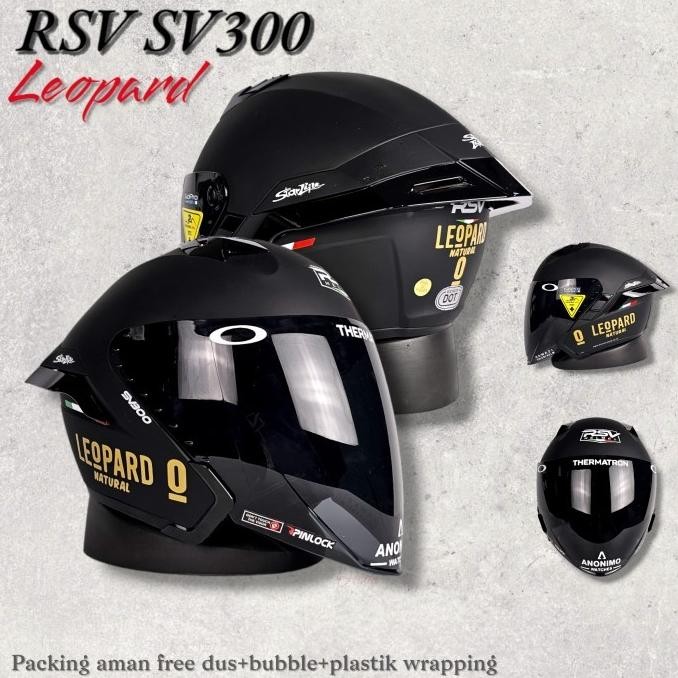 Rsv Sv300 Hitam Doff Leopard Paket Ganteng | Helm RsvHalfFace Marvinmelindo