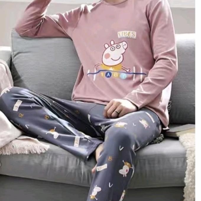Murah Piyama Couple Piyama Pasangan Import Lucu Bagus Adem 020T