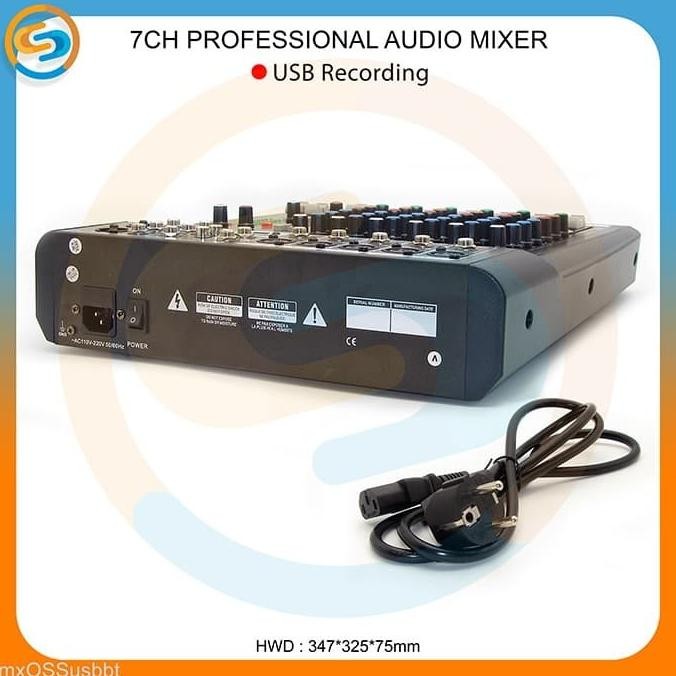 PROFESSIONAL AUDIO MIXER 7 CHANNEL USB MP3 BLUETOOTH MIXER 7CH OSS