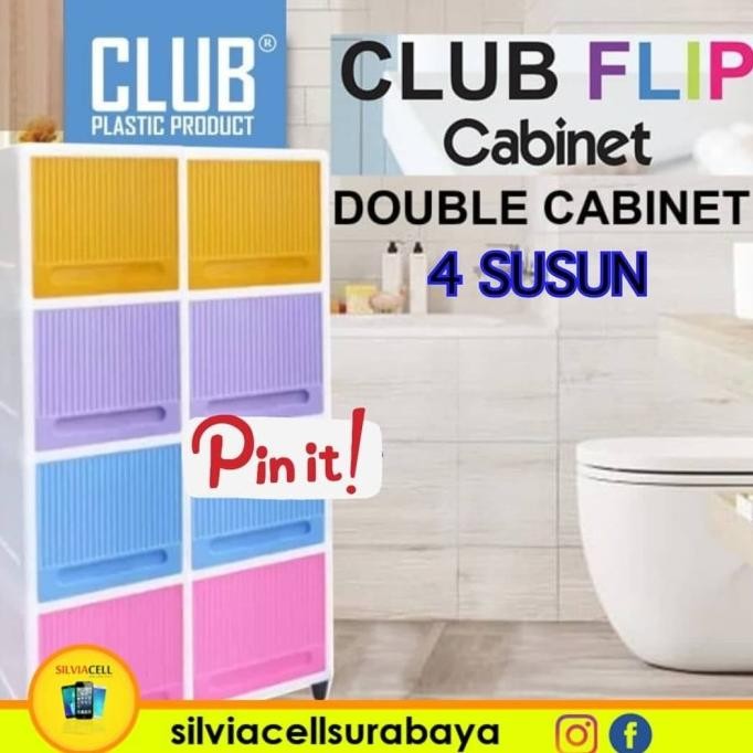 

TERMURAH - CLUB FLIP DOUBLE Cabinet Susun 4 | Lemari Plastik | Cabinet Plastik