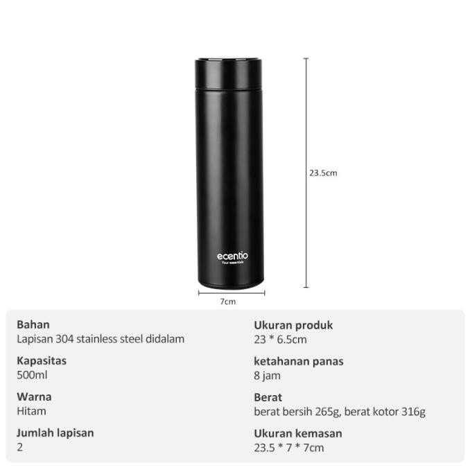 Promo Ecentio Termos Air Panas Stainless Steal 500Ml