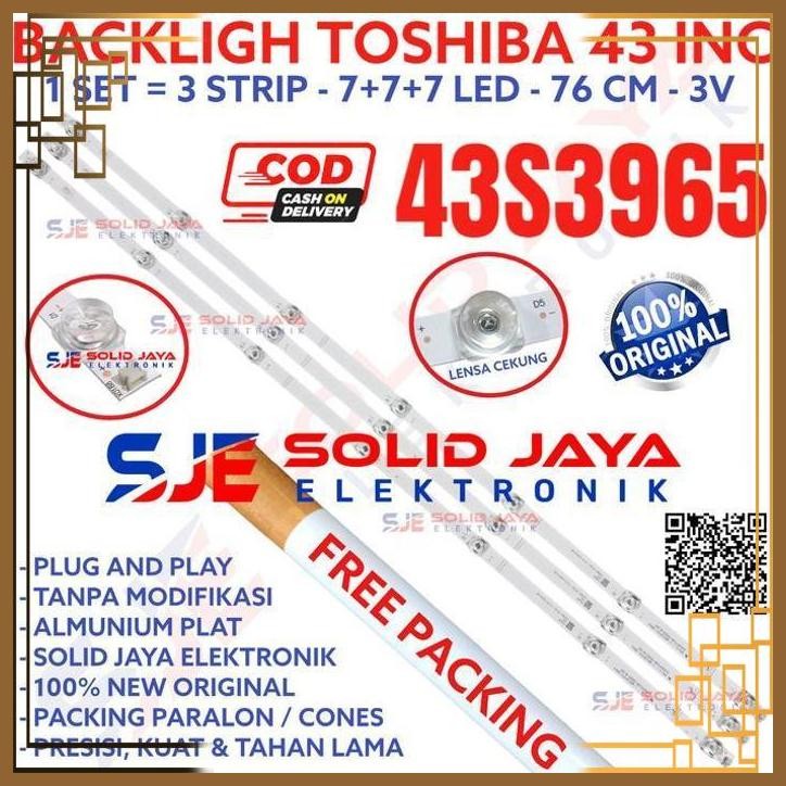 [SJE] BACKLIGHT TV LED TOSHIBA 43 INC 43S3965 43S LAMPU BL 7K 3V 7 K 3965