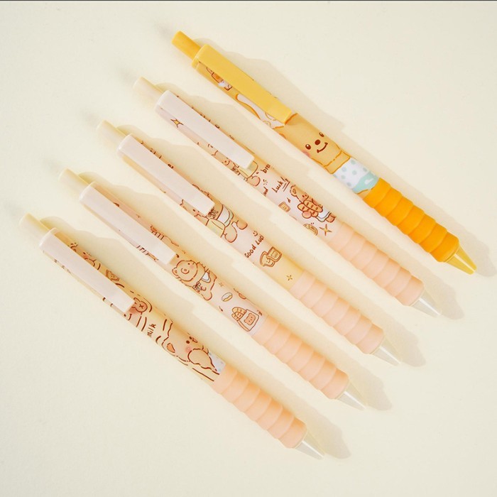

Pulpen Gel Mekanik 1 Set Isi 5 Pcs Motif Honey Bear Kawaii Dengan Soft Handle Anti Slip