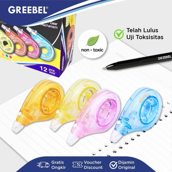 

Greebel Correction Tape Gct-1227 Pastel Lucu / Tip-Ex Roll, Tipe X Kertas , Pita Koreksi, Tip X