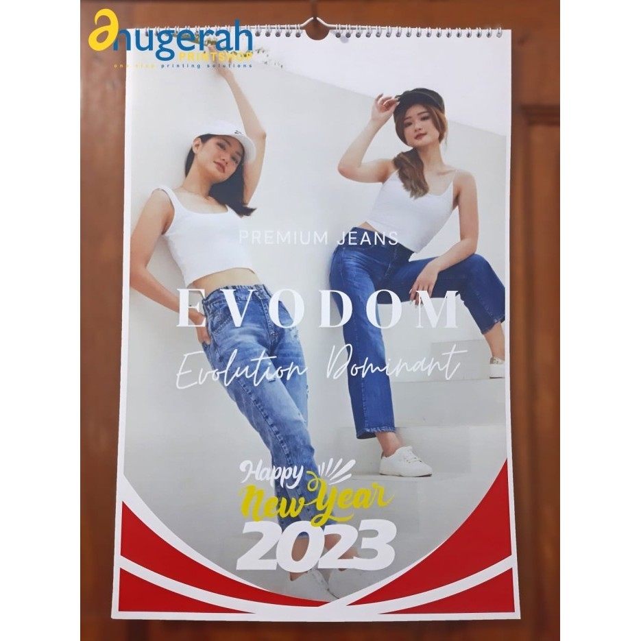 

Kalender Dinding Tahun Baru Hanger+Spiral Kawat Jepit Kaleng 4 Lbr Art Paper Custom