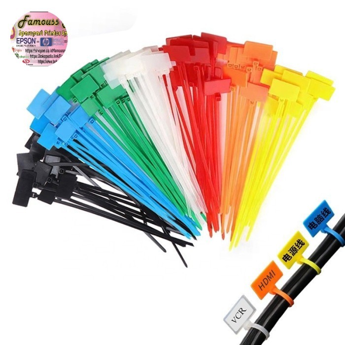 

Label Kabel Ties Cable Tie Marker 4X100 10Cm 1 Pack Isi 100 Pcs