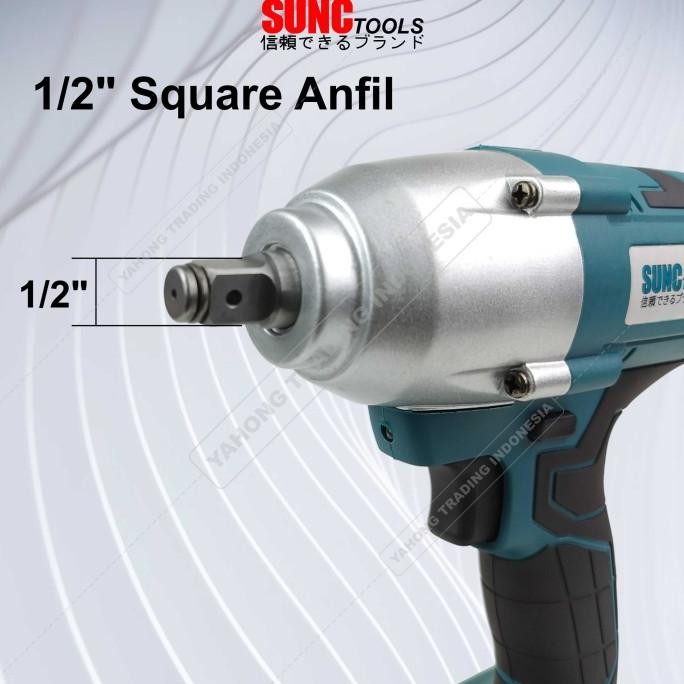 Sunc Tools Mesin Impact Wrench Baterai Kunci Shock Pas 88V 88Vf