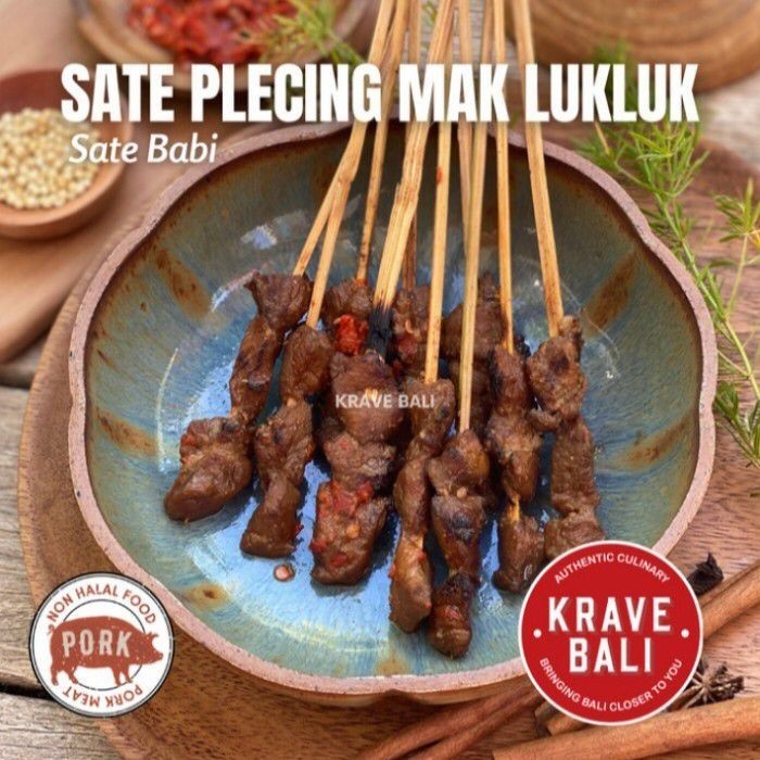 

KRAVE BALI SATE BABI PLECING MAK LUKLUK 150 GRAM 10 TUSUK - MAKANAN KHAS BALI ASLI