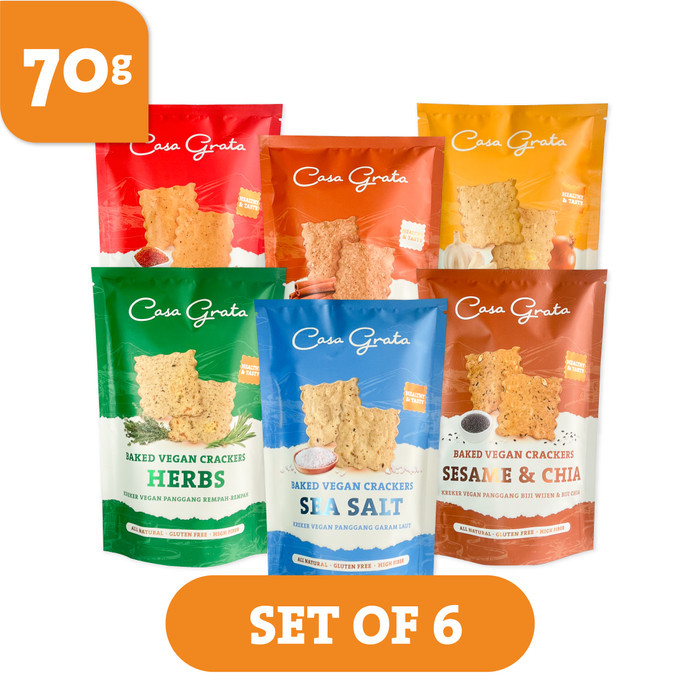 

6 PACKS - 70GR (6 CASA GRATA CRACKERS - CHOOSE YOUR OWN FLAVOR)