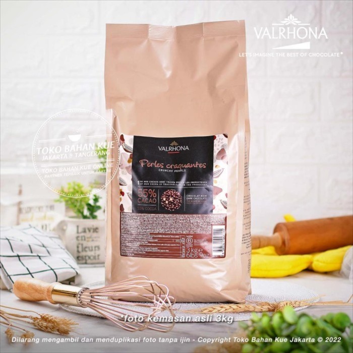 

VALRHONA - LES PERLES 55% DARK CHOCOLATE 250GR CRUNCHY PEARLS CRISPY