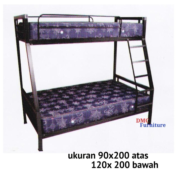 Ranjang Besi Tempat Tidur Tingkat Ranjang Susun 120 x 200 Bunk Bed