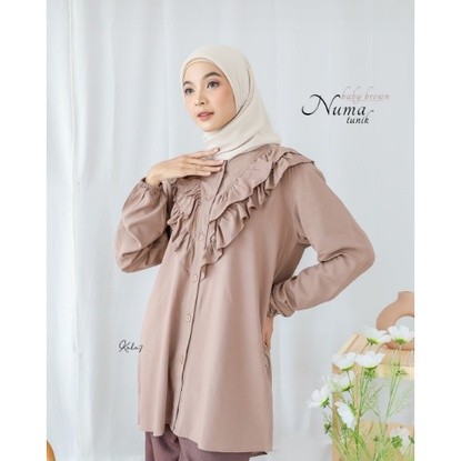 NUMA TUNIK BY ZIZARA TUNIK POLOS RUFFLE