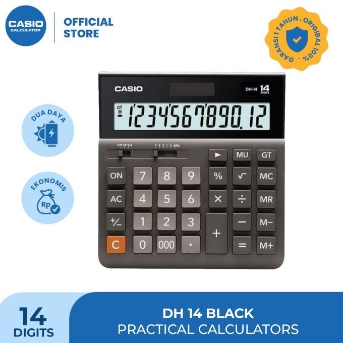 

CASIO DH-14 - Hitam - Kalkulator Kantor - 14 digit