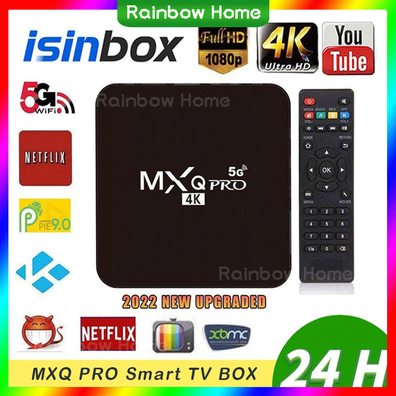 Rainbow Home MXQ Pro Android TV Box 4G RAM+64G ROM Network Set-Top Box 5G WiFi Home Remote Control