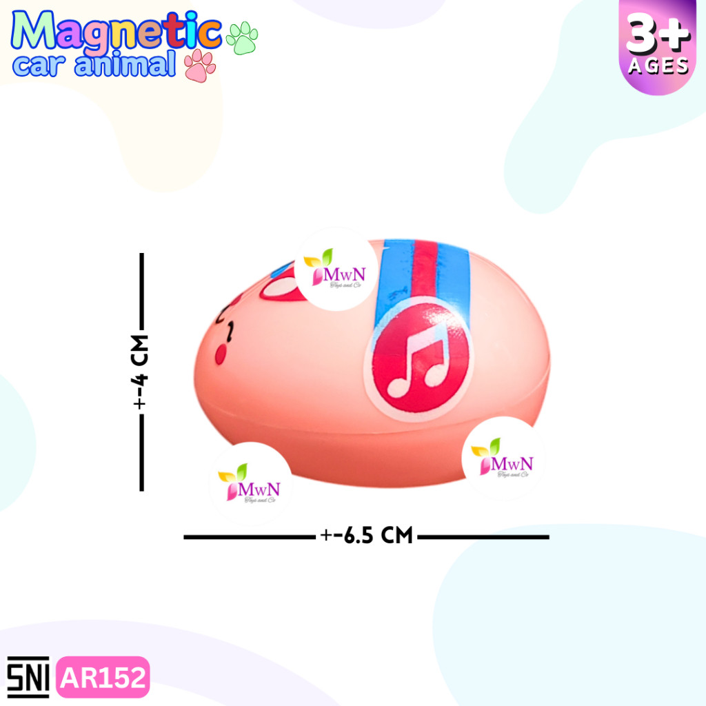 Mwn Mainan Magnetic Car Cute Animal Ar152