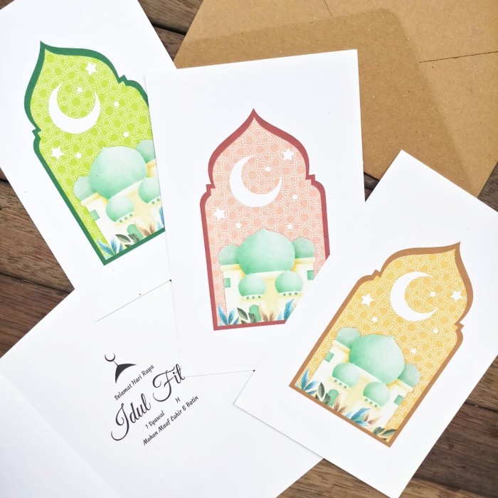 

1 PA Kartu Ucapan Lebaran Idul Fitri Eid Greeting Card Amplop L23