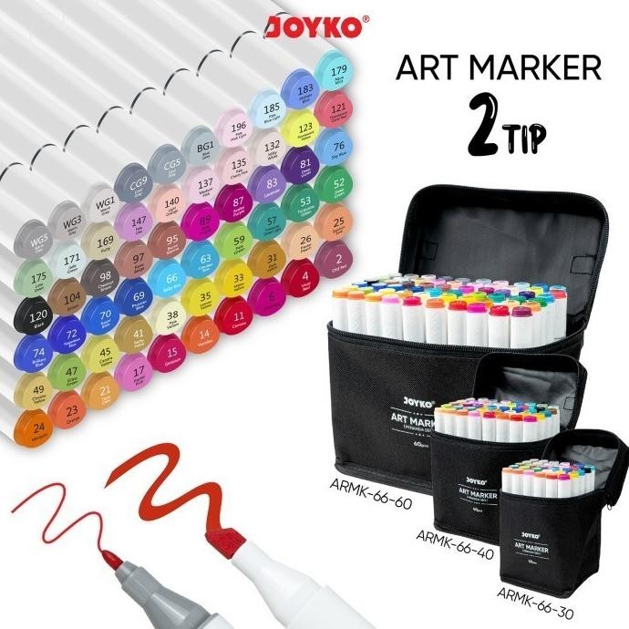 

MURAH Joyko Art Marker Spidol Penanda Seni Berwarna Joyko ARMK-66 30/40/60