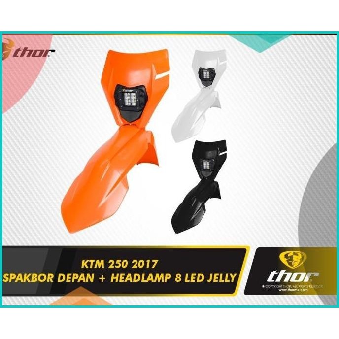 Sparkboard Spakbor Slebor Depan Headlamp Ktm 250 2017 Led 8 Mata Thor