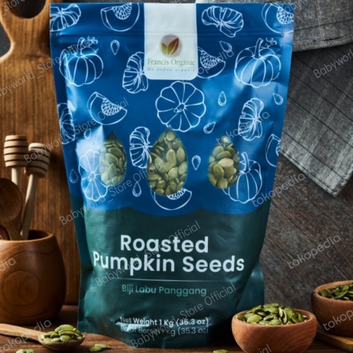 

SALE TERLARIS FRANCIS ORGANIC ROASTED PUMPKIN SEEDS BIJI LABU PANGGANG 1000GR 1 KG READYY