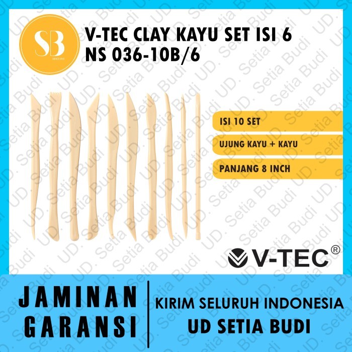 

HOT PROMO Alat Butsir Clay Kayu set isi 10 V-TEC NS 036-10B/6