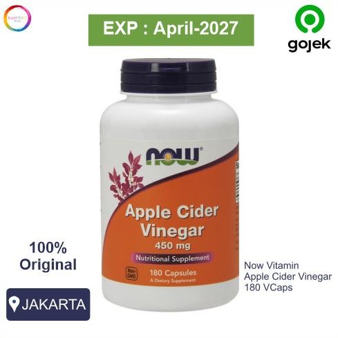

NOW Foods, Apple Cider Vinegar 450 mg, 180 Caps