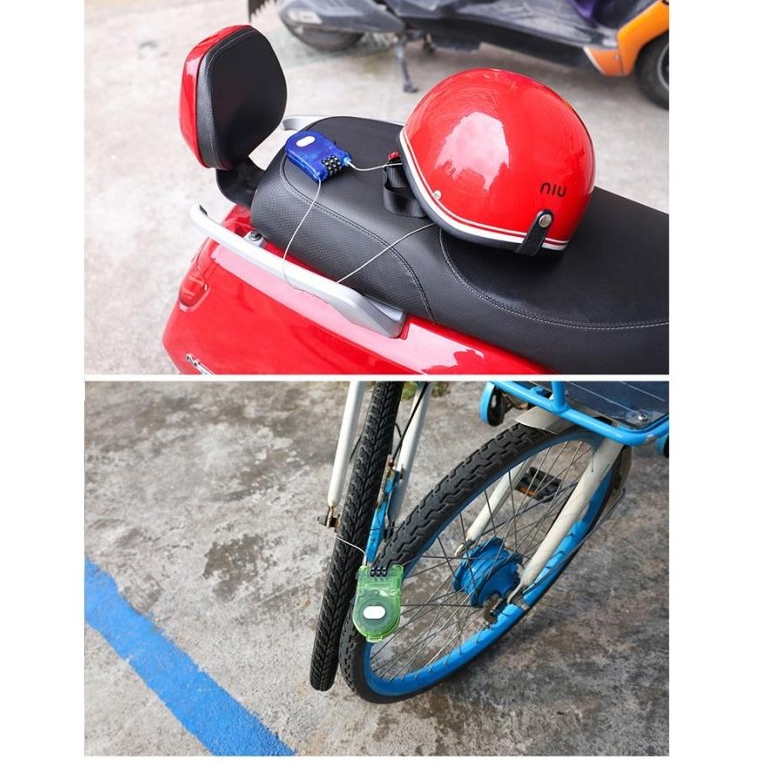 Gembok Helm Gembok Kawat Gembok Kabel Tali Baja Pengaman Sepeda Securi Stok Terbatas