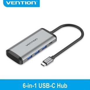 USB HUB 3 PORT USB TYPE-C WITH CARD READER & PD CHARGING VENTION - TGRHB
