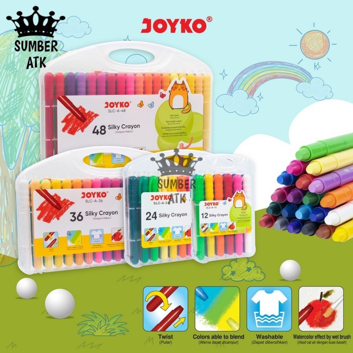 

Silky Crayon Krayon Halus Joyko Slc-A Warna 12 Dan 24 Color