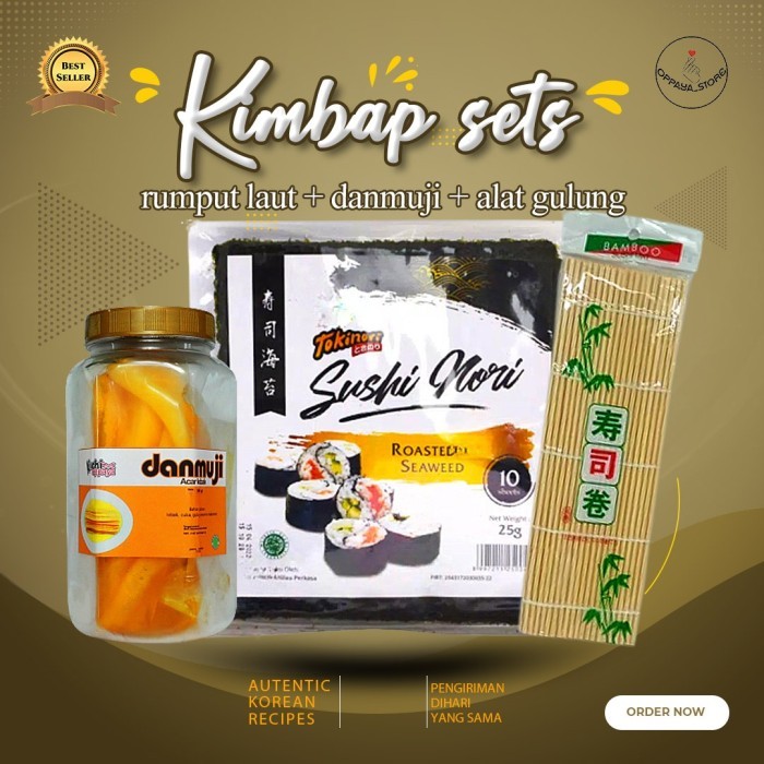 

PAKET HEMAT SET KIMBABSUSHI KOREA HALAL TOKINORI ACAR DAMUJI PENGULUNG