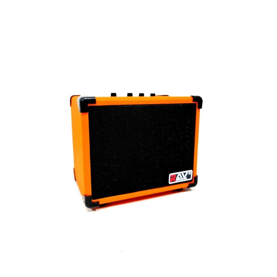 TERLARIS Amplifier Mini Gitar Akustik dan Elektrik Merk Rav Warna Orange Ampli Amply Mini Speaker 4