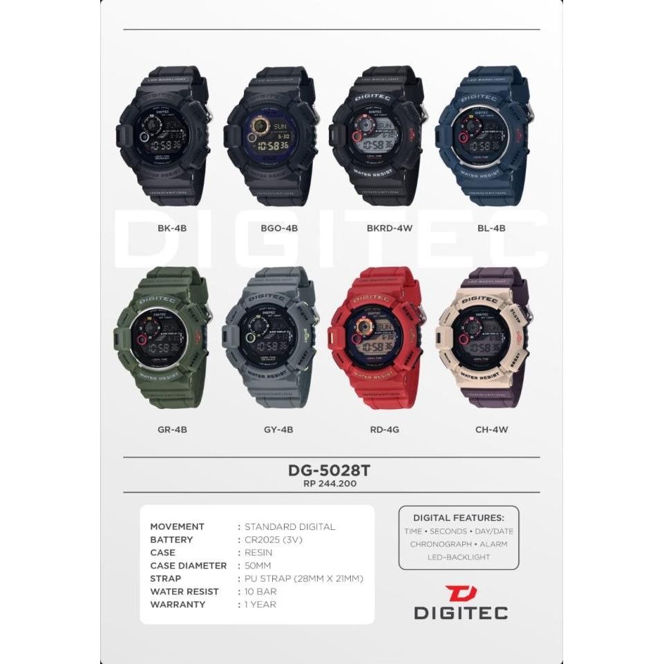 JAM TANGAN PRIA DIGITEC 5028 DIGITAL SPORT ANTI AIR ORIGINAL