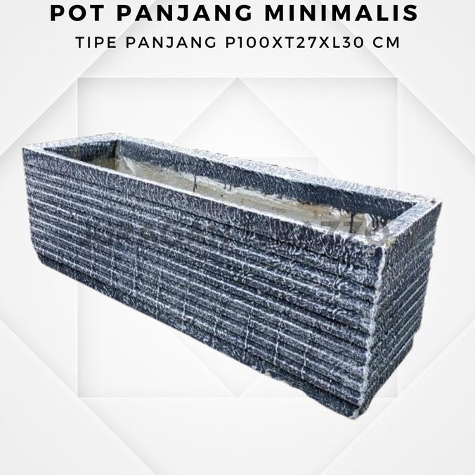 JURAGAN TERAZZO POT BATU ALAM MINIMALIS UNIK - POT PANJANG TANAMAN