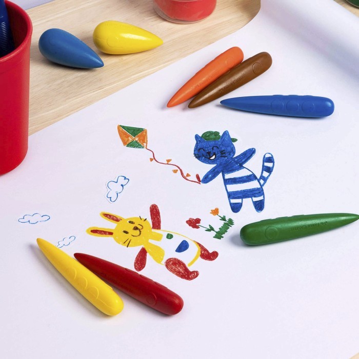 

SALE TERLARIS FABER-CASTELL LITTLE CREATIVE EASY GRIP FINGER CRAYONS, PACK OF 6 READYY