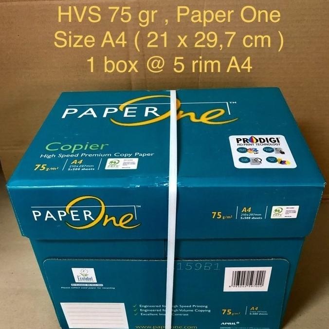 

Kertas Hvs 75 Gr A4 , Paper One ( Box ) Original Dan Terlaris