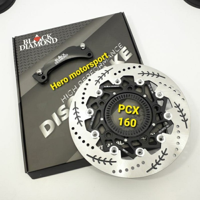 Disc Piringan Cakram Depan PCX 160 ABS Piringan Nyatuh Sensor 260mm Plus Breket Blackdiamond