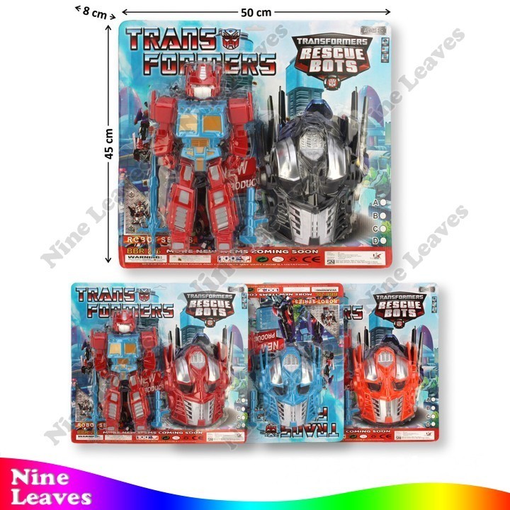 Mainan Robot Optimus Prime + Topeng Transformers Rescue Bots