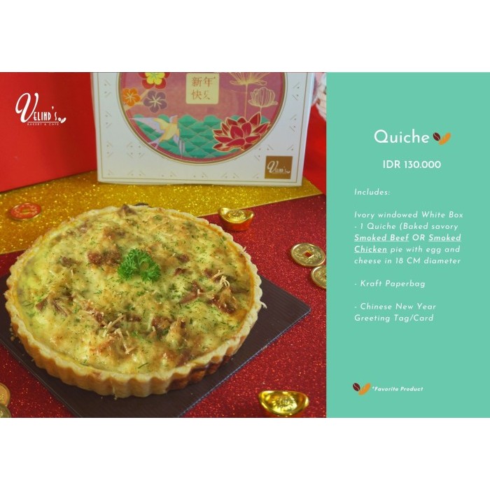 

Smoked Beef Quiche/ Pie Asin/ Chinese New Year Hampers/ Parcel Imlek