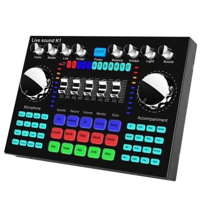 Soundcard Sound Card K1 Live Audio Mixer Video Recording Broadcast