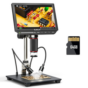 LabTestKit 4K Digital Microscope Elikliv EM4K 8" Coin Microscope 2000x,52MP HDMI Microscope Solderin